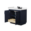 Custom image for Dark Blue with Matte Black Trim / Carrara Cultured Marble / No Mirror