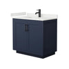 Custom image for Dark Blue with Matte Black Trim / White Quartz / No Mirror