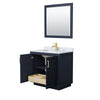 Custom image for Dark Blue with Brushed Gold Trim / White Carrara Marble / 34