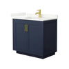 Custom image for Dark Blue with Brushed Gold Trim / Giotto Quartz / No Mirror