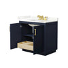 Custom image for Dark Blue with Brushed Gold Trim / Giotto Quartz / No Mirror