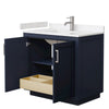 Custom image for Dark Blue with Brushed Nickel Trim / Carrara Cultured Marble / No Mirror