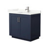 Custom image for Dark Blue with Brushed Nickel Trim / Giotto Quartz / No Mirror