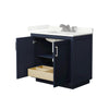Custom image for Dark Blue with Brushed Nickel Trim / Giotto Quartz / No Mirror