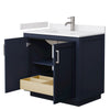Custom image for Dark Blue with Brushed Nickel Trim / White Cultured Marble / No Mirror
