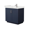 Custom image for Dark Blue with Brushed Nickel Trim / White Quartz / No Mirror