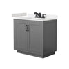 Custom image for Dark Gray with Matte Black Trim / Carrara Cultured Marble / No Mirror