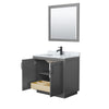 Custom image for Dark Gray with Matte Black Trim / White Carrara Marble / 34