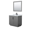 Custom image for Dark Gray with Matte Black Trim / White Carrara Marble / 34