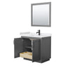 Custom image for Dark Gray with Matte Black Trim / White Cultured Marble / 34
