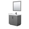 Custom image for Dark Gray with Matte Black Trim / White Cultured Marble / 34