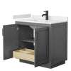Custom image for Dark Gray with Matte Black Trim / White Cultured Marble / No Mirror