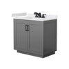 Custom image for Dark Gray with Matte Black Trim / White Cultured Marble / No Mirror