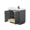 Custom image for Dark Gray with Matte Black Trim / White Quartz / No Mirror