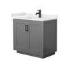 Custom image for Dark Gray with Matte Black Trim / White Quartz / No Mirror