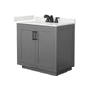 Custom image for Dark Gray with Matte Black Trim / White Quartz / No Mirror