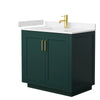 Custom image for Green with Brushed Gold Trim / Carrara Cultured Marble / No Mirror