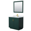 Custom image for Green with Brushed Gold Trim / White Carrara Marble / 34