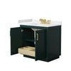 Custom image for Green with Brushed Gold Trim / White Cultured Marble / No Mirror