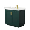 Custom image for Green with Brushed Gold Trim / White Quartz / No Mirror