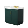 Custom image for Green with Brushed Gold Trim / White Quartz / No Mirror