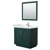 Custom image for Green with Brushed Nickel Trim / Carrara Cultured Marble / 34