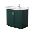 Custom image for Green with Brushed Nickel Trim / Carrara Cultured Marble / No Mirror
