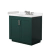 Custom image for Green with Brushed Nickel Trim / Carrara Cultured Marble / No Mirror