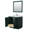 Custom image for Green with Brushed Nickel Trim / White Carrara Marble / 34