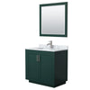 Custom image for Green with Brushed Nickel Trim / White Carrara Marble / 34
