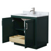 Custom image for Green with Brushed Nickel Trim / White Carrara Marble / No Mirror