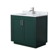 Custom image for Green with Brushed Nickel Trim / White Carrara Marble / No Mirror