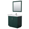 Custom image for Green with Brushed Nickel Trim / White Cultured Marble / 34