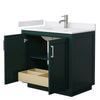 Custom image for Green with Brushed Nickel Trim / White Cultured Marble / No Mirror