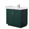 Custom image for Green with Brushed Nickel Trim / White Cultured Marble / No Mirror