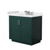 Custom image for Green with Brushed Nickel Trim / White Cultured Marble / No Mirror