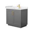 Custom image for Dark Gray with Brushed Gold Trim / Carrara Cultured Marble / No Mirror