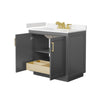 Custom image for Dark Gray with Brushed Gold Trim / Carrara Cultured Marble / No Mirror