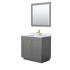 Custom image for Dark Gray with Brushed Gold Trim / White Carrara Marble / 34