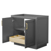 Custom image for Dark Gray with Brushed Gold Trim / No Mirror