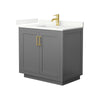 Custom image for Dark Gray with Brushed Gold Trim / Giotto Quartz / No Mirror