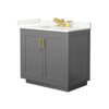 Custom image for Dark Gray with Brushed Gold Trim / Giotto Quartz / No Mirror