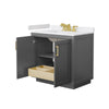Custom image for Dark Gray with Brushed Gold Trim / White Cultured Marble / No Mirror