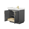 Custom image for Dark Gray with Brushed Gold Trim / White Quartz / No Mirror
