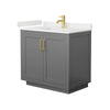 Custom image for Dark Gray with Brushed Gold Trim / White Quartz / No Mirror