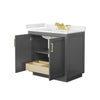 Custom image for Dark Gray with Brushed Gold Trim / White Quartz / No Mirror