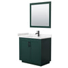 Custom image for Green with Matte Black Trim / Carrara Cultured Marble / 34