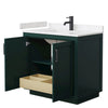 Custom image for Green with Matte Black Trim / Carrara Cultured Marble / No Mirror