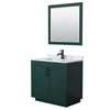 Custom image for Green with Matte Black Trim / White Carrara Marble / 34