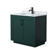 Custom image for Green with Matte Black Trim / White Carrara Marble / No Mirror